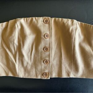 Forever 21 Tan Button-Up Bandeau Crop Top